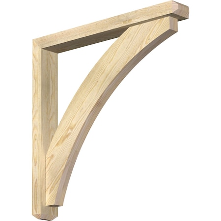 Ekena Millwork Thorton Craftsman Rough Sawn Bracket w/ Offset Brace, Douglas Fir, 4"W x 30"D x 30"H BKT0402X30X30THR04RDF